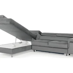 Canapé D'angle Convertible - ERWAN - En Tissu Luxe 5 Places, Gris, Angle Gauche (vu De Face) -Promos Chesteris Boutique canape 9996161