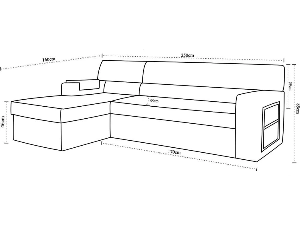 Canapé D'angle Convertible En Tissu Luxe Noir Et Simili Cuir Blanc Cassé, 5 Places, Avec Coffre, Angle Gauche (vu De Face) - RICCI 5 Canapé D'angle Convertible En Tissu Luxe Noir Et Simili Cuir Blanc Cassé, 5 Places, Avec Coffre, Angle Gauche (vu De Face) - RICCI – Image 5