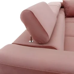 Canapé D'angle Convertible En Tissu Luxe 5 Places, ANNECY VELOURS, Couleur Rose Pale, Angle Droit (vu De Face) -Promos Chesteris Boutique canape 9996683