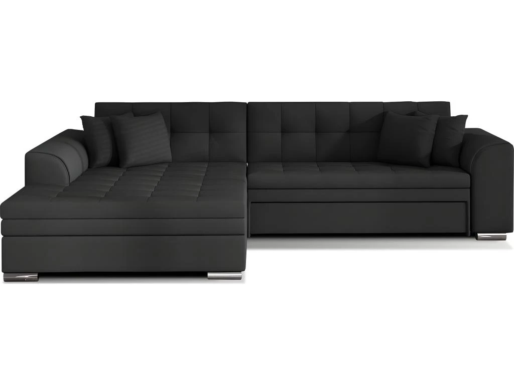 Canapé D'angle Convertible - SOHO - En Tissu De Qualité, Gris, 5/6 Places, Angle Gauche (vu De Face) 1 Canapé D'angle Convertible - SOHO - En Tissu De Qualité, Gris, 5/6 Places, Angle Gauche (vu De Face)