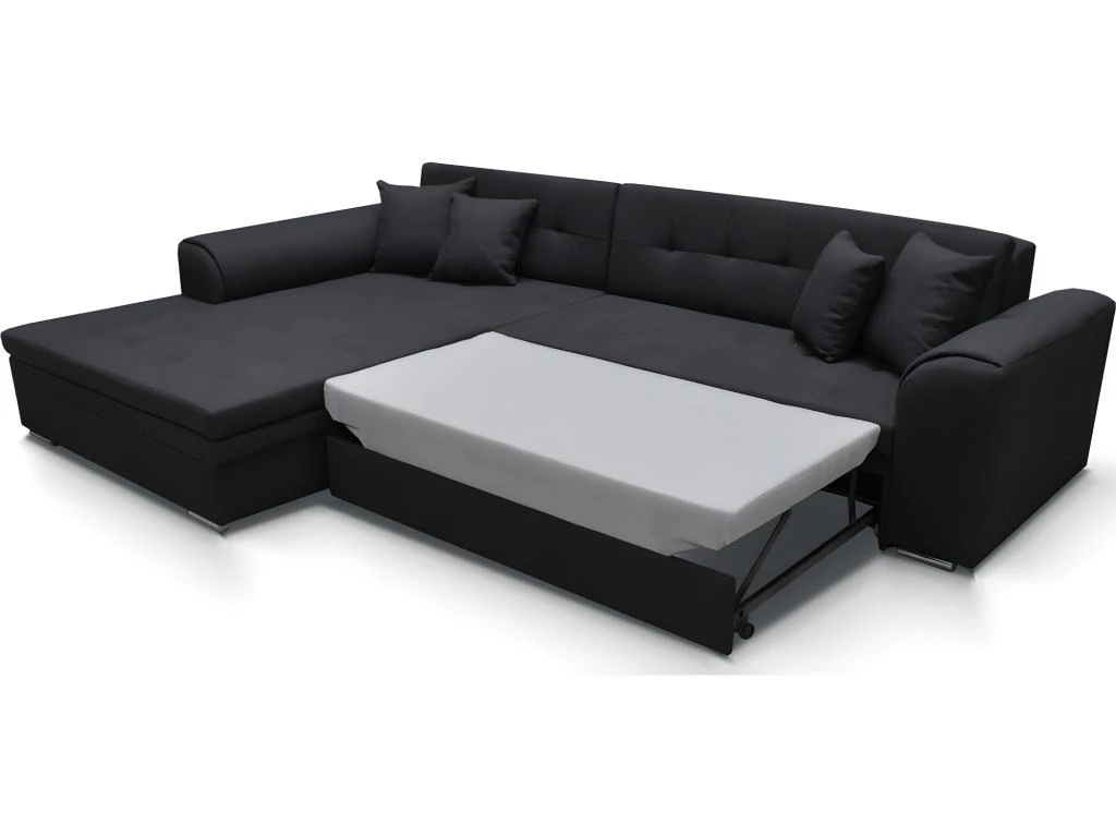 Canapé D'angle Convertible - SOHO - En Tissu De Qualité, Gris, 5/6 Places, Angle Gauche (vu De Face) 3 Canapé D'angle Convertible - SOHO - En Tissu De Qualité, Gris, 5/6 Places, Angle Gauche (vu De Face) – Image 3