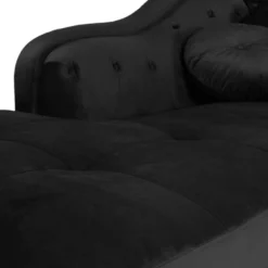 Canapé D'angle Gauche Empire Velours Noir Style Chesterfield -Promos Chesteris Boutique canape 9997111