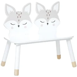 Chaise Banc Pour Enfant Renard En Bois H 52.5 Cm