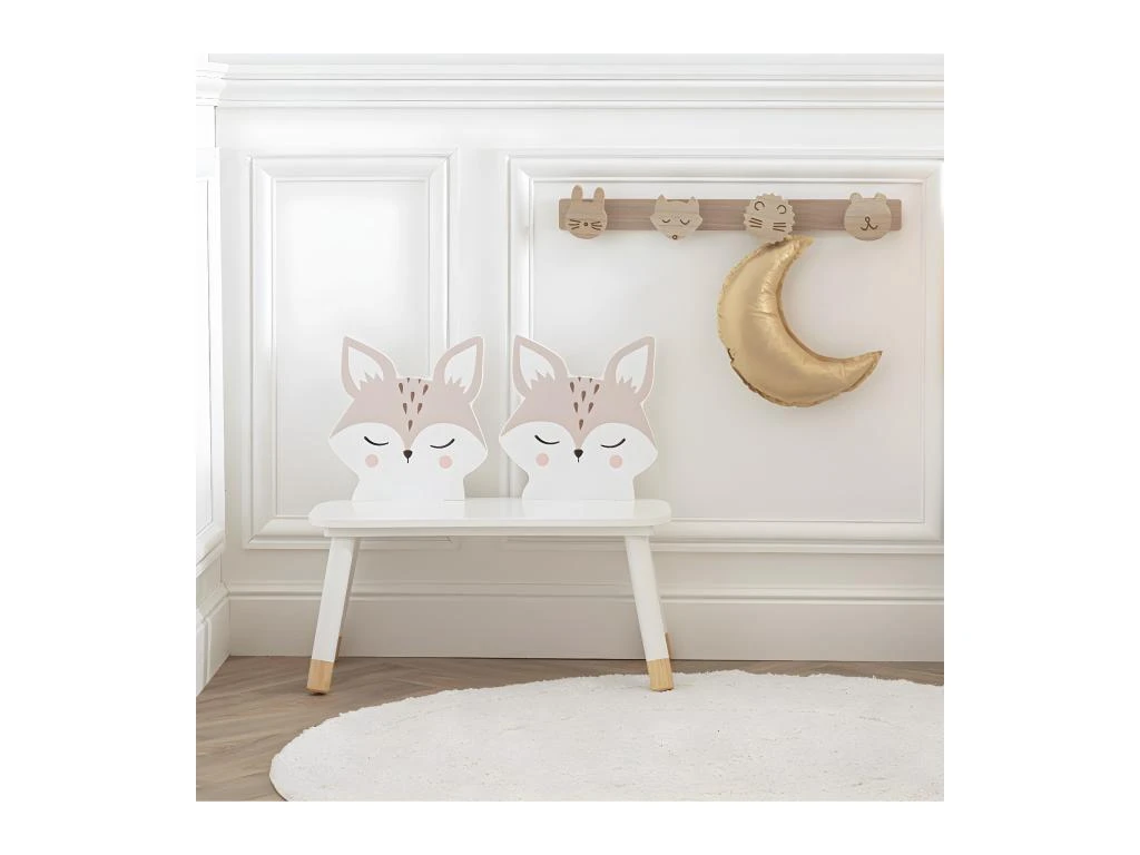 Chaise Banc Pour Enfant Renard En Bois H 52.5 Cm 2 Chaise Banc Pour Enfant Renard En Bois H 52.5 Cm – Image 2