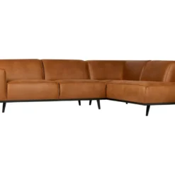 STATEMENT - Canapé D'angle 4 Places Eco Cuir Droit Cognac -Promos Chesteris Boutique ensemble canape 13262947