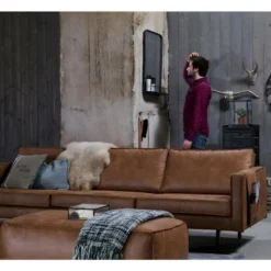 RODEO - Canapé 4 Places En Eco Cuir Marron -Promos Chesteris Boutique ensemble canape 13263075