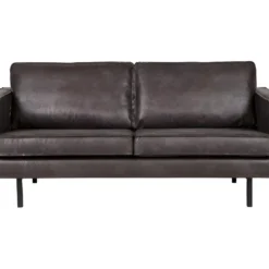 RODEO - Canapé 2 Places En Cuir Noir