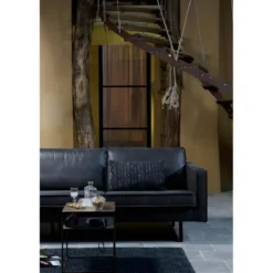 RODEO - Canapé 2 Places En Cuir Noir -Promos Chesteris Boutique ensemble canape 13263301