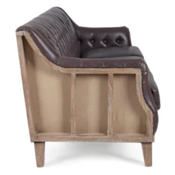 MANOIR - Canape 3 Places Aspect Cuir Marron -Promos Chesteris Boutique ensemble canape 9490341