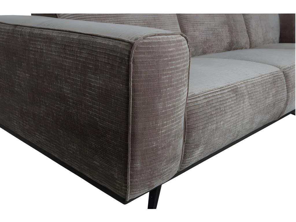 STATEMENT - Canapé 4 Places En Tissu Cotelé Taupe 3 STATEMENT - Canapé 4 Places En Tissu Cotelé Taupe – Image 3