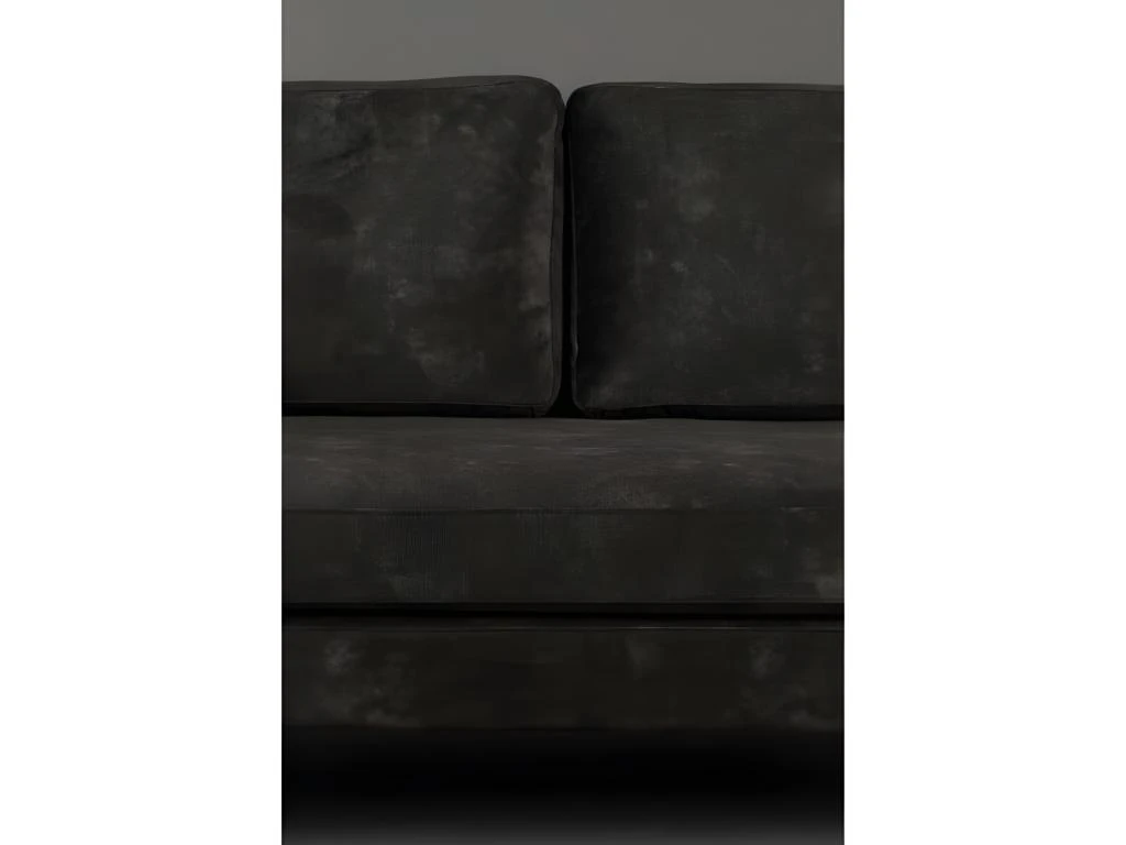 HOUDA - Canapé 3 Places En Aspect Cuir Anthracite 3 HOUDA - Canapé 3 Places En Aspect Cuir Anthracite – Image 3