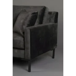 HOUDA - Canapé 3 Places En Aspect Cuir Anthracite 8 HOUDA - Canapé 3 Places En Aspect Cuir Anthracite -Promos Chesteris Boutique ensemble canape 9490369