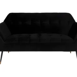 KATE - Canapé 2 Places En Velours Noir L149