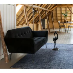 KATE - Canapé 2 Places En Velours Noir L149 -Promos Chesteris Boutique ensemble canape 9490405