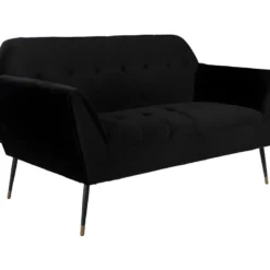 KATE - Canapé 2 Places En Velours Noir L149 -Promos Chesteris Boutique ensemble canape 9490407