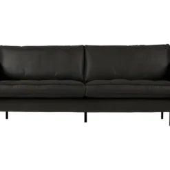 RODEO - Canapé Vintage 3 Places En Cuir Noir