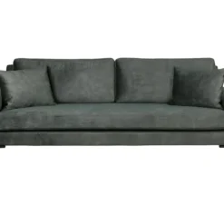 HOUDA - Canapé 3 Places En Aspect Cuir Gris/vert