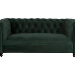 CHESTER - Canapé 3 Places En Velours Vert