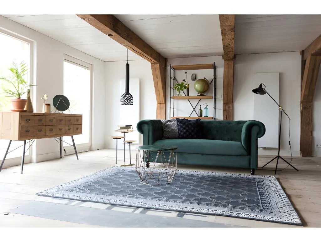 CHESTER - Canapé 3 Places En Velours Vert 3 CHESTER - Canapé 3 Places En Velours Vert – Image 3