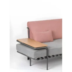 STAR - Méridienne En Tissu Gris Et Rose -Promos Chesteris Boutique ensemble canape 9490749