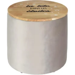 Pouf Enfant En Bois Et Velours La Tête Dans Les étoiles