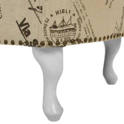 Chaise Longue Chesterfield En Tissu Imprimé Beige Côté Gauche NIMES -Promos Chesteris Boutique meridienne 11793787