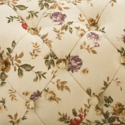 Chaise Longue Chesterfield En Tissu Beige à Motif Floral Côté Droit NIMES -Promos Chesteris Boutique meridienne 11793843