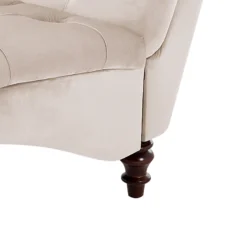 Chaise Longue En Velours Beige MURET -Promos Chesteris Boutique meridienne 11794459