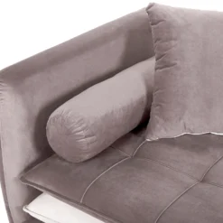 Chaise Longue En Tissu Marron Clair / Blanc Et Pieds Dorés GONESSE -Promos Chesteris Boutique meridienne 11795089