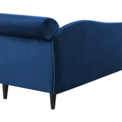 Chaise Longue Côté Droit En Velours Bleu LUIRO 14 Chaise Longue Côté Droit En Velours Bleu LUIRO -Promos Chesteris Boutique meridienne 11795523
