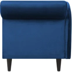 Chaise Longue Côté Droit En Velours Bleu LUIRO 15 Chaise Longue Côté Droit En Velours Bleu LUIRO -Promos Chesteris Boutique meridienne 11795525