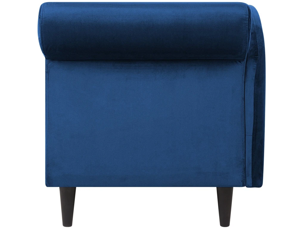 Chaise Longue Côté Droit En Velours Bleu LUIRO 7 Chaise Longue Côté Droit En Velours Bleu LUIRO – Image 7
