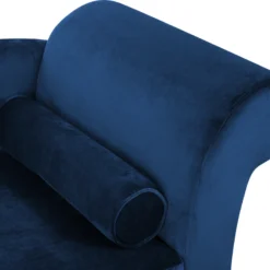Chaise Longue Côté Droit En Velours Bleu LUIRO 16 Chaise Longue Côté Droit En Velours Bleu LUIRO -Promos Chesteris Boutique meridienne 11795527