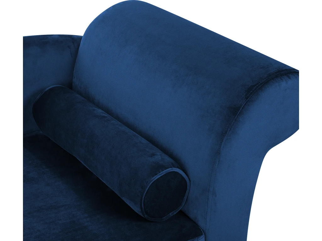 Chaise Longue Côté Droit En Velours Bleu LUIRO 8 Chaise Longue Côté Droit En Velours Bleu LUIRO – Image 8