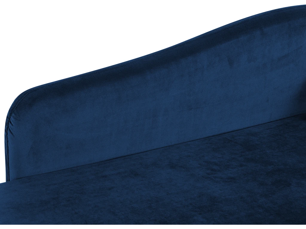 Chaise Longue Côté Droit En Velours Bleu LUIRO 9 Chaise Longue Côté Droit En Velours Bleu LUIRO – Image 9