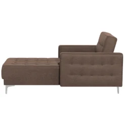 Chaise Longue En Tissu Marron Foncé ABERDEEN -Promos Chesteris Boutique meridienne 11796237