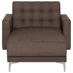 Chaise Longue En Tissu Marron Foncé ABERDEEN -Promos Chesteris Boutique meridienne 11796241