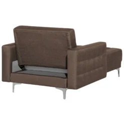 Chaise Longue En Tissu Marron Foncé ABERDEEN -Promos Chesteris Boutique meridienne 11796243