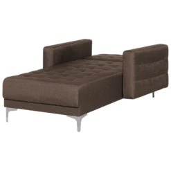 Chaise Longue En Tissu Marron Foncé ABERDEEN -Promos Chesteris Boutique meridienne 11796245