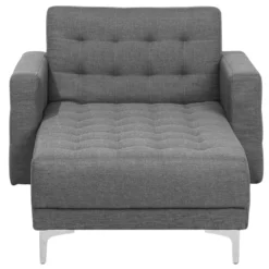 Chaise Longue En Tissu Gris Clair ABERDEEN -Promos Chesteris Boutique meridienne 11796573