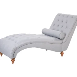 Chaise Longue Grise MURET -Promos Chesteris Boutique meridienne 11797975