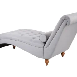 Chaise Longue Grise MURET -Promos Chesteris Boutique meridienne 11797977