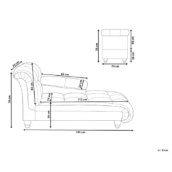 Chaise Longue En Tissu Taupe LORMONT -Promos Chesteris Boutique meridienne 12014065