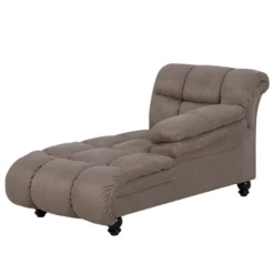 Chaise Longue En Tissu Taupe LORMONT -Promos Chesteris Boutique meridienne 12014067