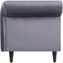 Chaise Longue Côté Gauche En Velours Gris Foncé LUIRO 15 Chaise Longue Côté Gauche En Velours Gris Foncé LUIRO -Promos Chesteris Boutique meridienne 12014089