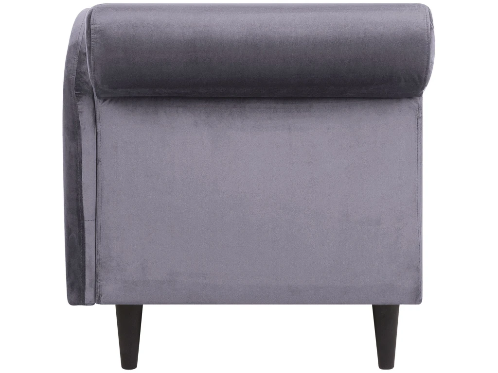Chaise Longue Côté Gauche En Velours Gris Foncé LUIRO 7 Chaise Longue Côté Gauche En Velours Gris Foncé LUIRO – Image 7