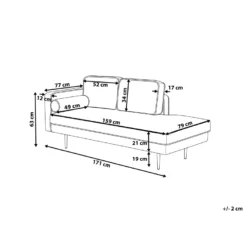 Chaise Longue Côté Gauche En Velours Beige MIRAMAS -Promos Chesteris Boutique meridienne 12309489