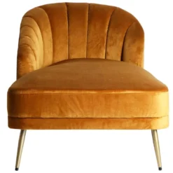 Méridienne En Acier Et Velours En Jaune Moutarde 153x82x83 -Promos Chesteris Boutique meridienne 12536779