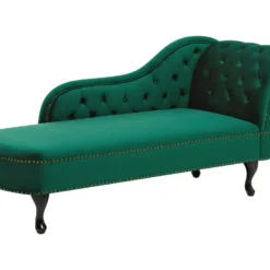 Méridienne à Droite Chesterfield En Velours Vert NIMES -Promos Chesteris Boutique meridienne 16200263