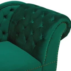 Méridienne à Droite Chesterfield En Velours Vert NIMES -Promos Chesteris Boutique meridienne 16200271